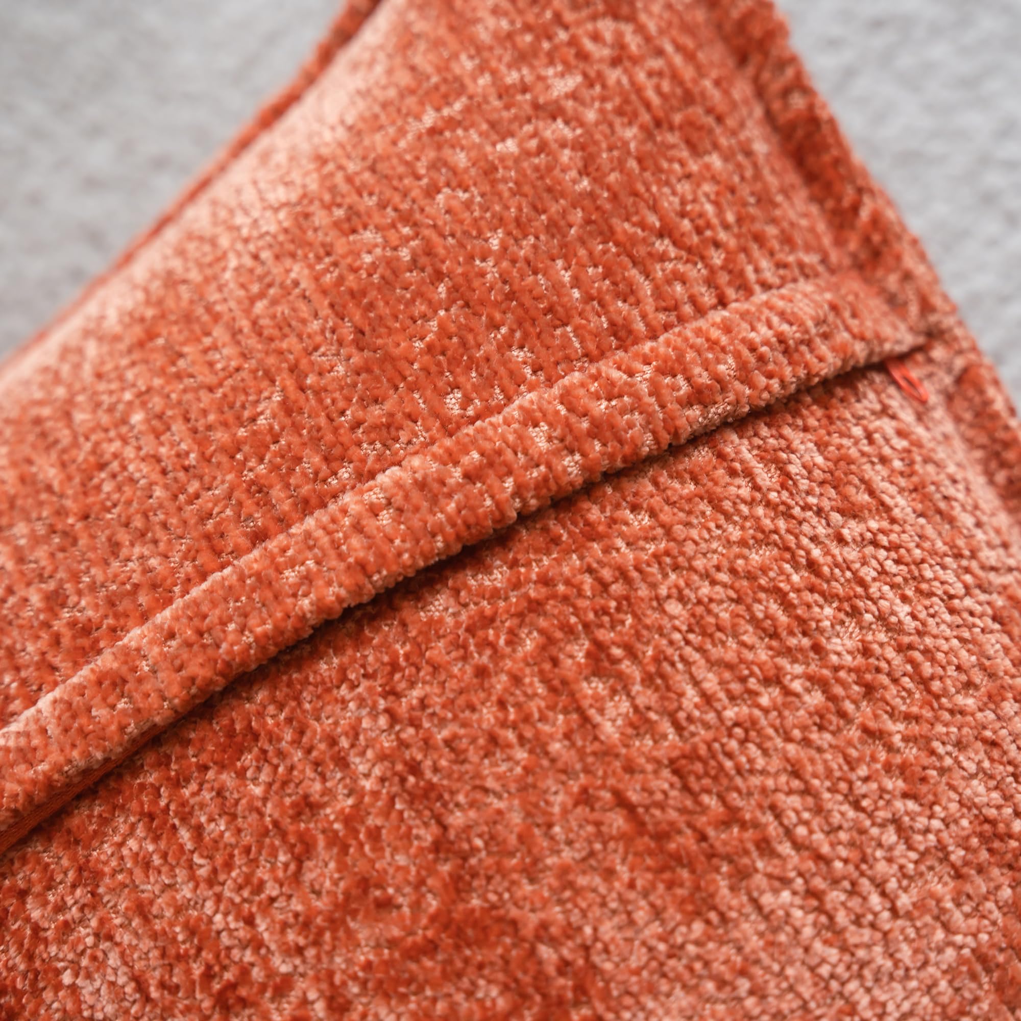 Neelvin Orange Chenille Decorative Throw Pillow Covers 18x18 inch Set of 2 Pillowcase Cushion Case for Bed Sofa Couch