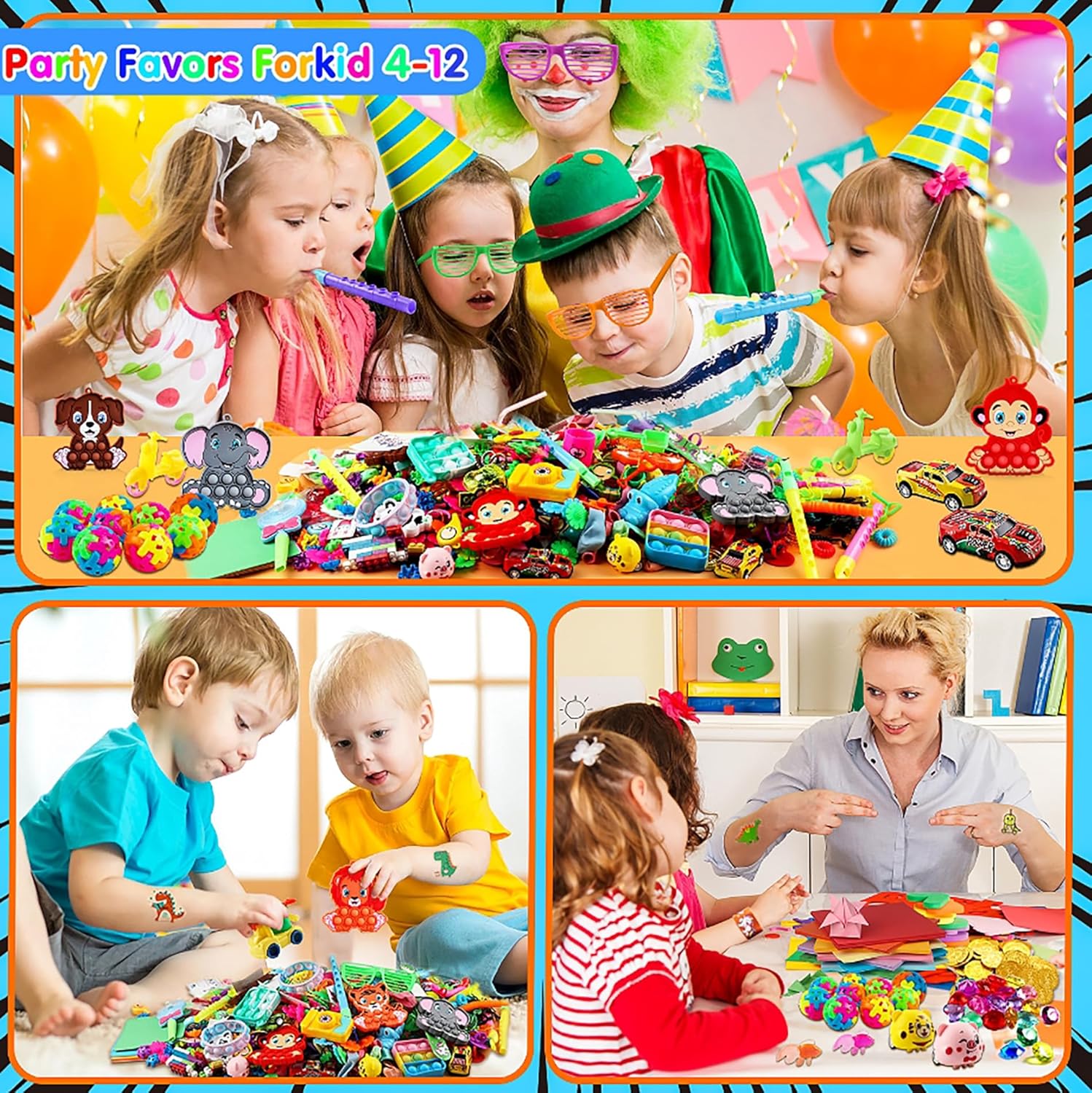 Skiennix 1000 PCS Fidget Toys Bulk - Perfect Party Favors & Classroom Prizes for Kids