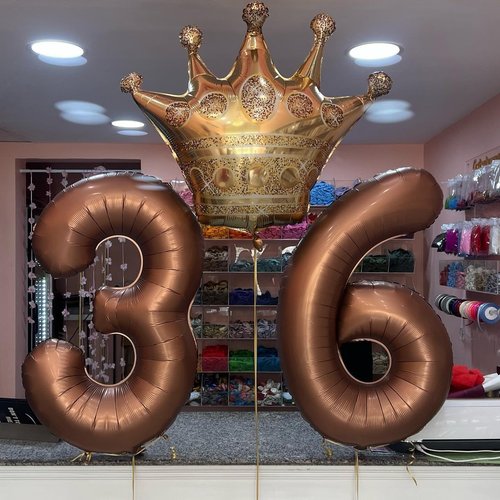 Coffee Brown Number 6 Balloon - 40 Inch Dark Brown Birthday Decoration for 6th Party
