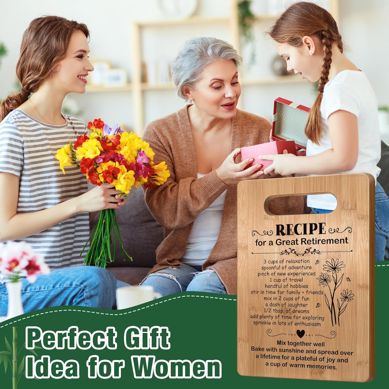 Retirement Gifts for Women | Skiennix Personalized Cutting Board - Perfect Farewell Gift for Coworkers