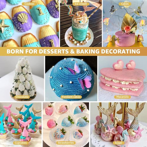 Edible Glitter by [Brand Name] - Food-Grade Drink Glitter for Cupcakes, Cookies & Beverages | Gold Color
