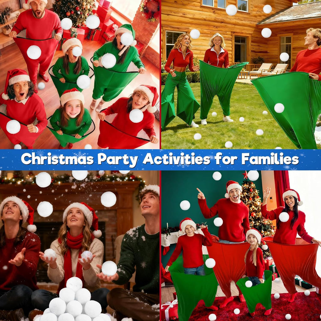 Skiennix 60 PCS Fake Snowballs - 2 Inch Indoor Christmas Decorations for Family Fun & Parties