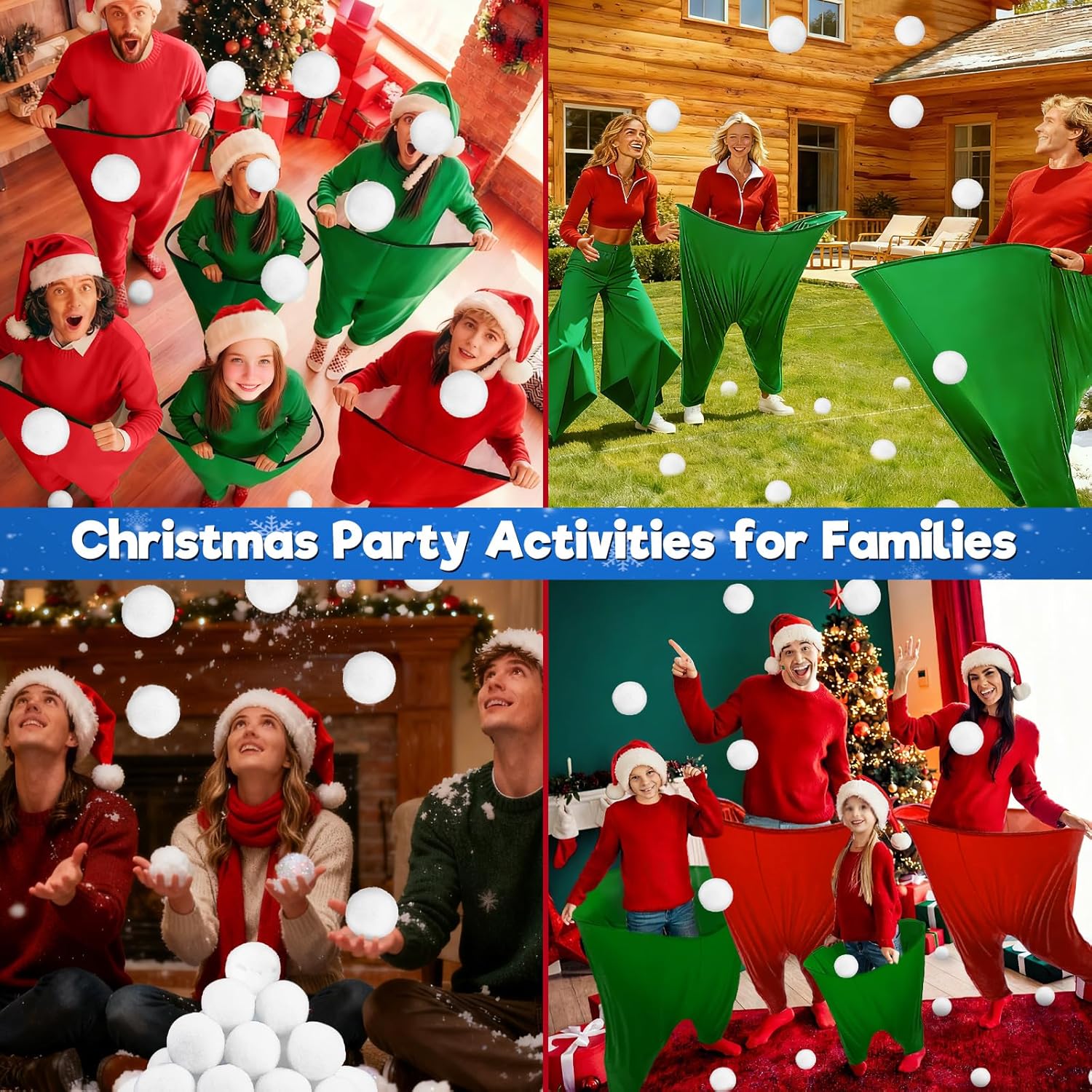 Skiennix 60 PCS Fake Snowballs - 2 Inch Indoor Christmas Decorations for Family Fun & Parties
