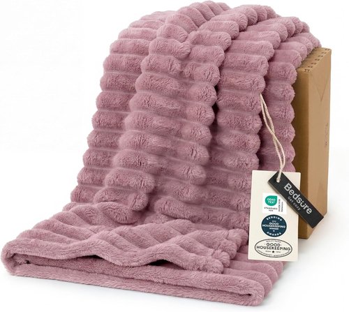 Bedsure GentleSoft Pink Fleece Blanket - Cozy Throw for Women & Girls | Perfect Home Decor, 50x60 Inches