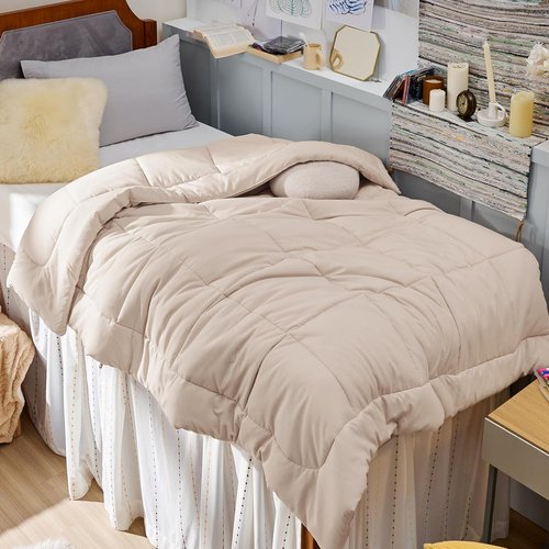 Bedsure Comforter Duvet Insert - All-Season Twin XL Quilted Down Alternative Bedding, Beige 92 x 68 Inches