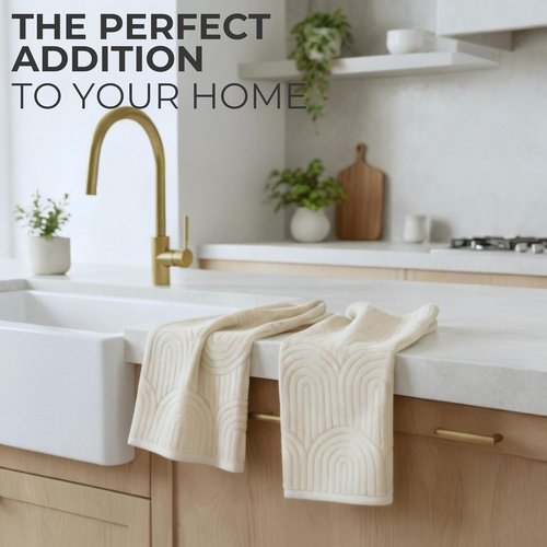 KIBAGA Decorative Hand Towels - Luxurious Set of 2 Soft Boho Cotton, Absorbent & Quick-Drying | Perfect for Bathroom or Kitchen Decor