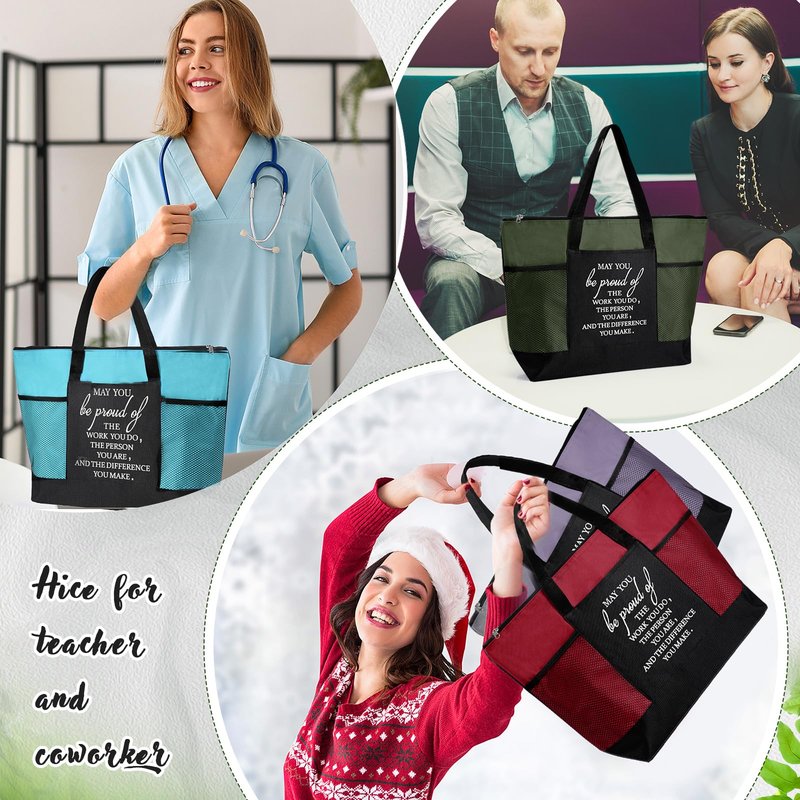 Paterr 6 Nurses Week Tote Bag Bulk 2026 for Women Men Canvas Tote Bag Appreciation Gifts for Doctor Coworker Teacher Team (Retro)
