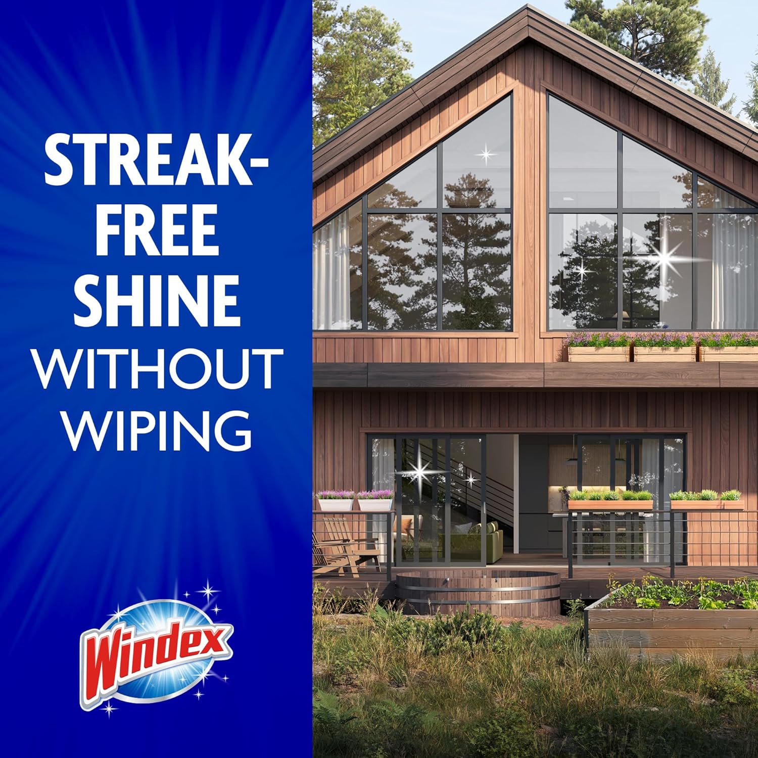 Windex Outdoor Window & Glass Cleaner - Ammonia-Free Concentrated Formula | 32 Fl Oz (Pack of 2)