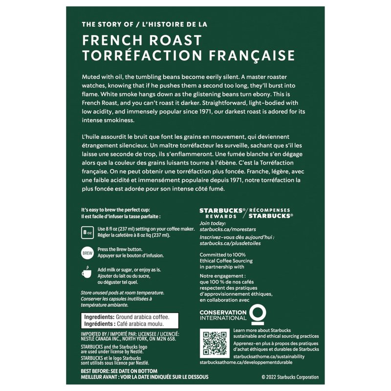 Starbucks French Roast, Dark Roast Coffee, Single Serve Keurig K-Cup Pods, 24 Capsules