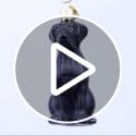 Black Labrador Dog Hand-Painted Blown Glass Christmas Tree Ornament