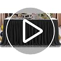 4ft Pleated Table Skirt for Rectangle Tables, Black Ruffle Party Decor