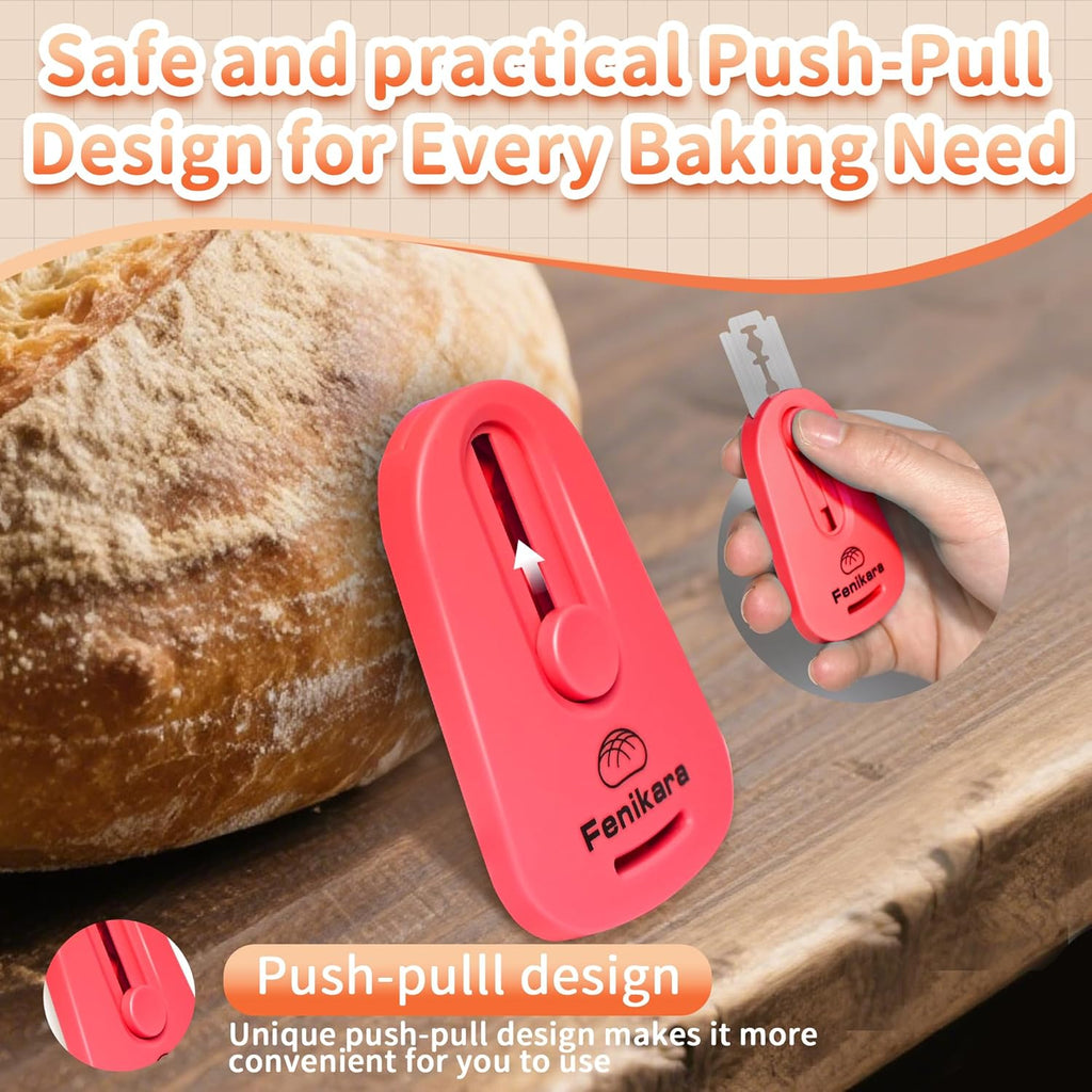 Skiennix Magnetic Sourdough Scoring Tool Set - Professional Bread Lame with Razor Blades & Patterns Booklet