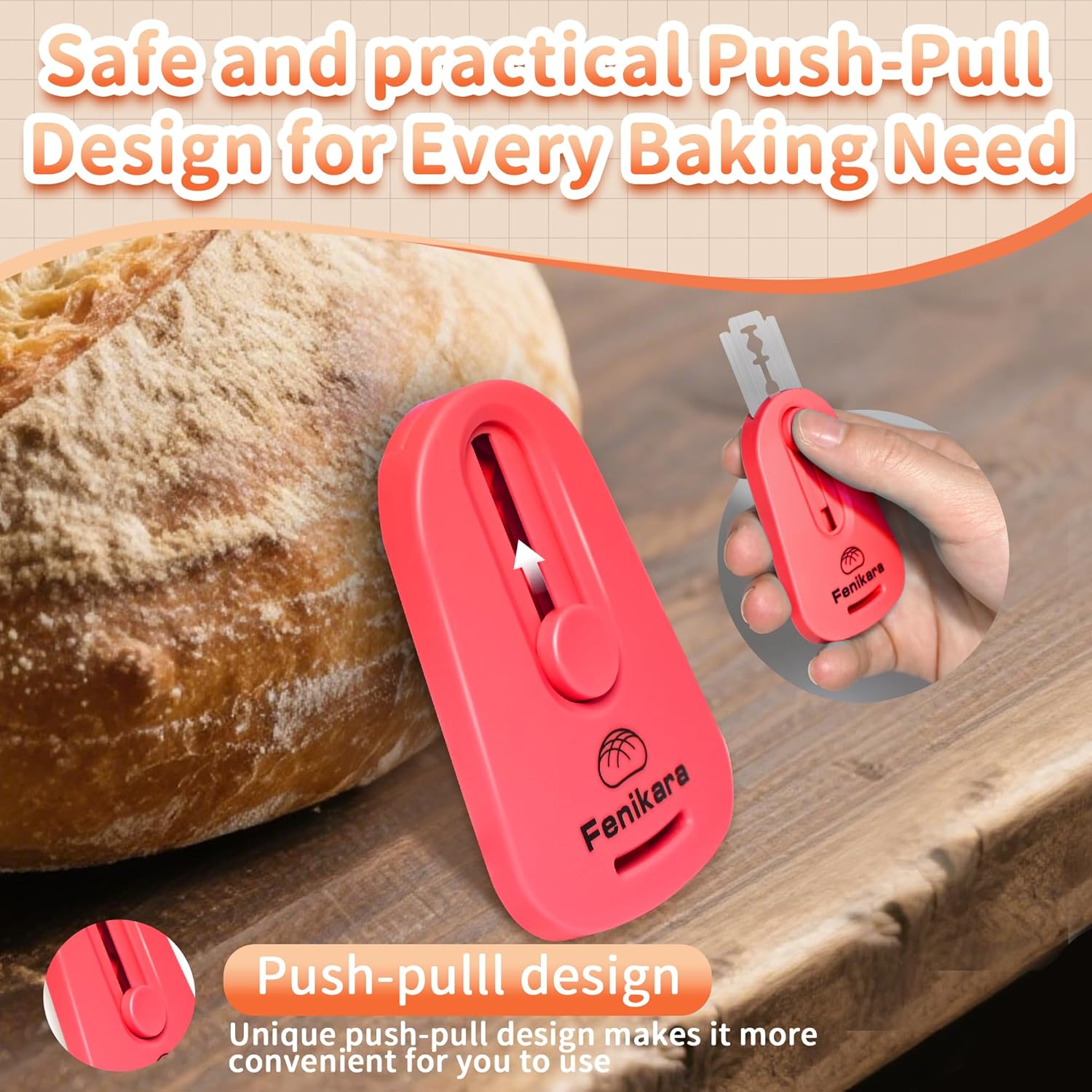 Skiennix Magnetic Sourdough Scoring Tool Set - Professional Bread Lame with Razor Blades & Patterns Booklet