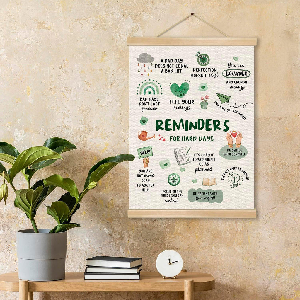 Reminders for Hard Days Inspirational Wall Art - Motivational Canvas Poster for Home & Office | 14x18.5 Inch