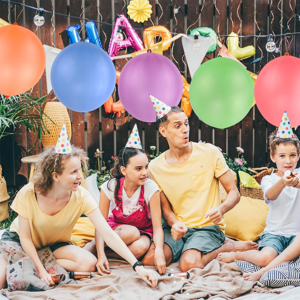 RUBFAC Punch Balloons - 36Pcs Heavy Duty Neon Party Balloons for Kids' Outdoor Fun & Goodie Bags