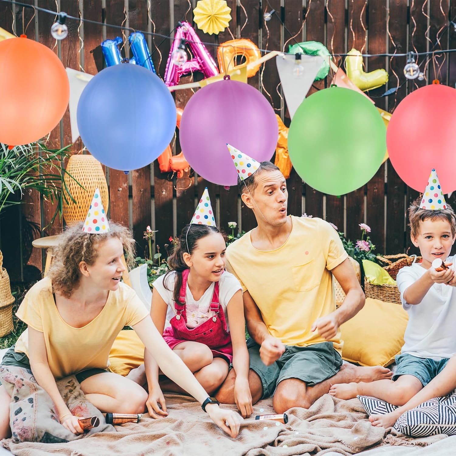 RUBFAC Punch Balloons - 36Pcs Heavy Duty Neon Party Balloons for Kids' Outdoor Fun & Goodie Bags
