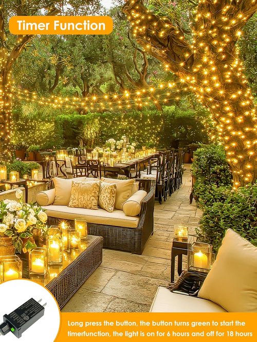 66Ft LED Fairy Lights by [Brand Name] - Waterproof Indoor & Outdoor String Lights with 8 Modes | Warm White for Christmas & Party Decor