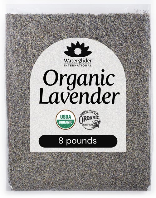 Waterglider International Dried Organic Lavender Flowers (8 lb Box), Bulk Lavender Buds