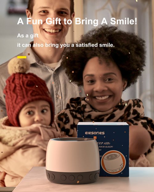 elesories White Noise Machine, Sound Machine with13 Non Looping Natural Soothing Sounds for Adults Baby Sleeping, Also Be Used as a Multifunctional Speaker for Home, Office Privacy | Nursery | Travel…