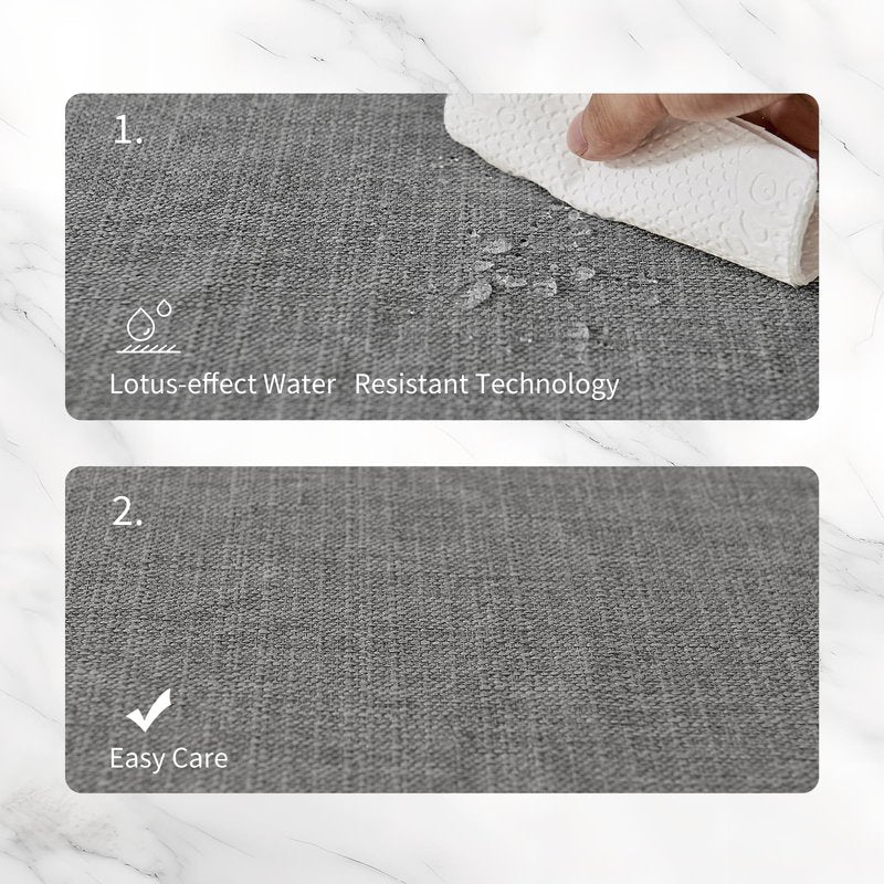 BALCONY & FALCON Placemats Set of 4 Faux Linen Cloth Place Mats Washable Waterproof Wrinkle Resistant Table Placemats for Dining Kitchen Farmhouse Indoor & Outdoor Use(Gray, 13.8”x 17.7”