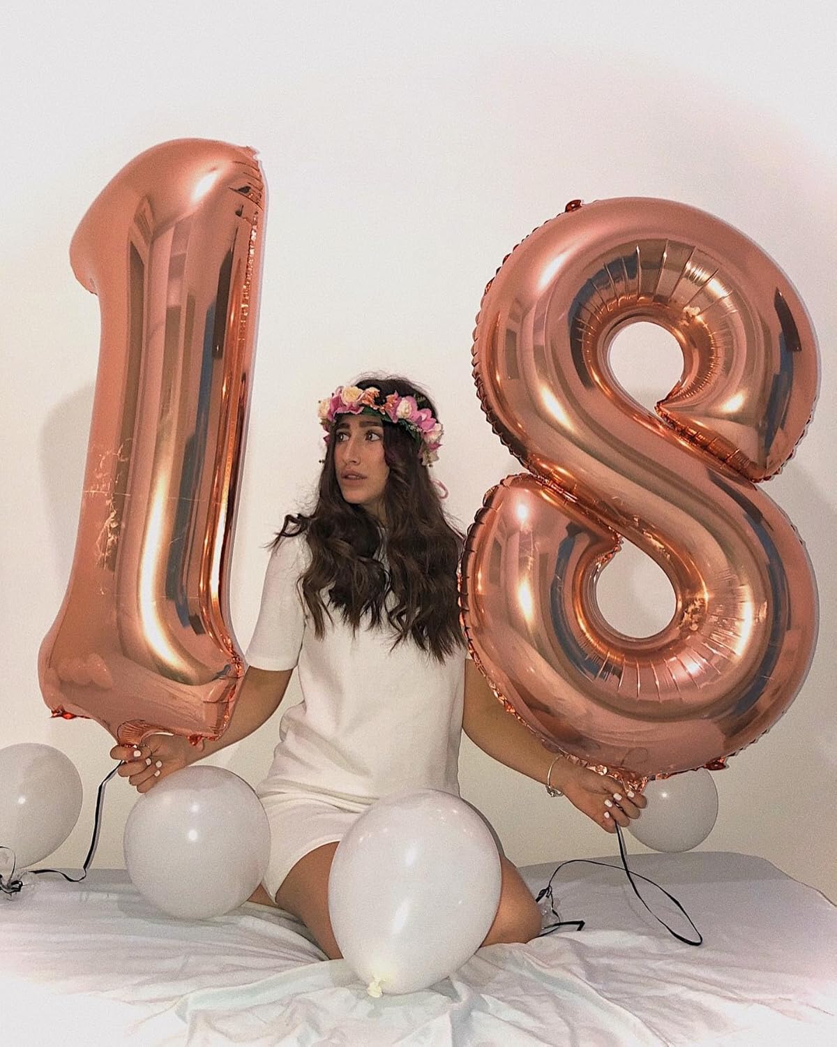 Rose Gold Number 10 Balloon - 40 Inch Birthday Decoration for 10th Birthday Party Supplies