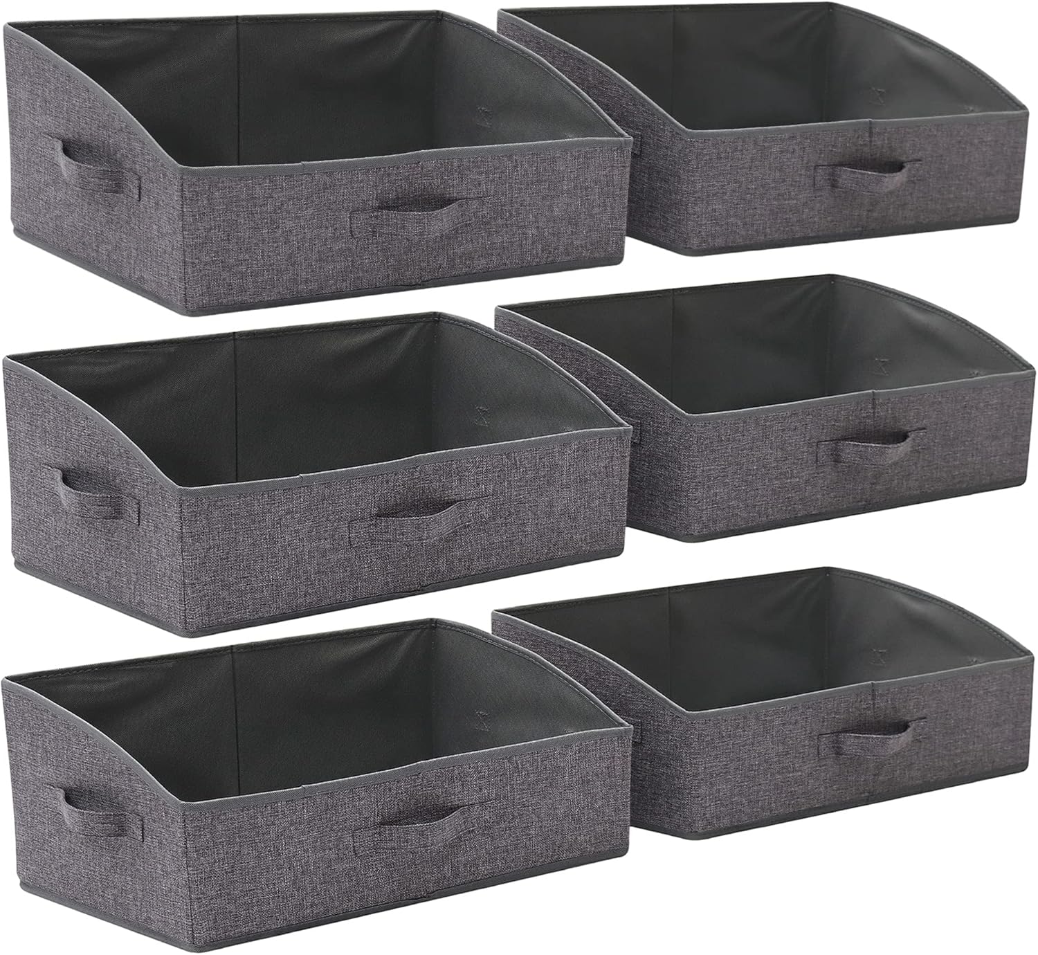 TENABORT Foldable Closet Storage Bins - 6 Pack Large Fabric Organizers with Handles | Linen Cube Baskets for Clothes