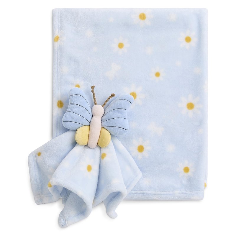 Evolur Secret Garden 2 Piece Gift Set, Includes Blanket with Lovey, Warm and Cozy Baby Blanket, Machine Washable, Soft and Charming Lovey
