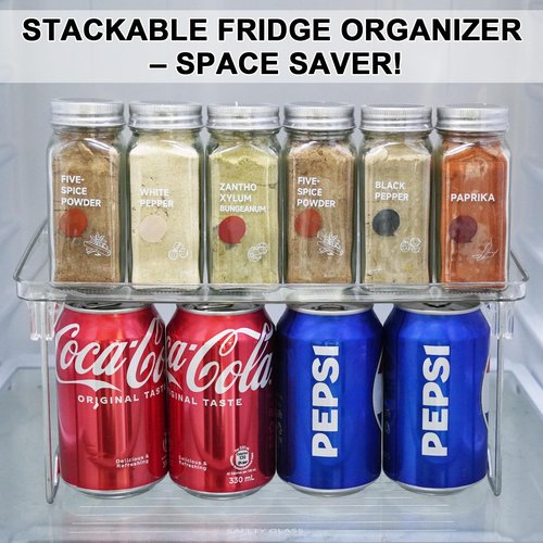 HTRYBNES 4 Pack Cabinet Organizer Shelf, Stackable Kitchen Counter Shelves, Clear Plastic Shelf Riser, Foldable Spice Rack for Bowls, Mugs, Plates, Spice, Pantry Organizer (11.6 x 8.2 x 5.9 inches)
