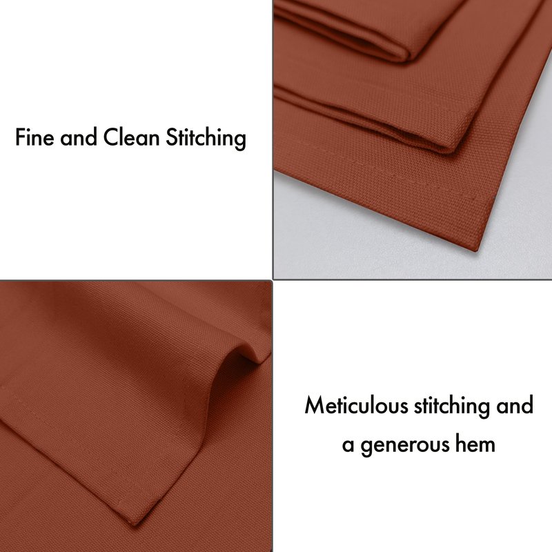Ruvanti Cloth Napkins Set of 12, 100% Cotton High GSM 18x18 Inches Soft, Washable, Highly Durable & Absorbent, Perfect for Parties, Christmas, Thanksgiving Dinners – Rust