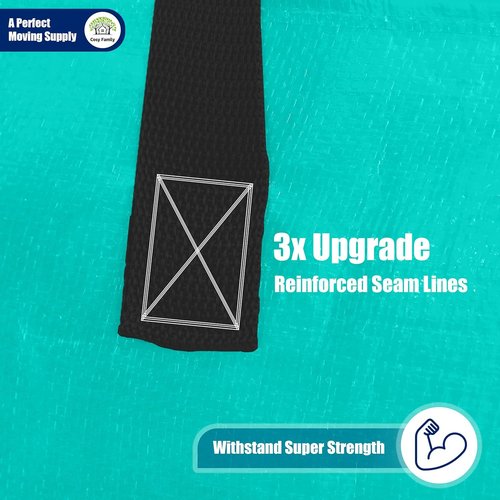 Cosy Family Extra Large Moving Bags - 8 Pack with Strong Handles & Backpack Straps | Space-Saving Storage Totes in Aquamarine