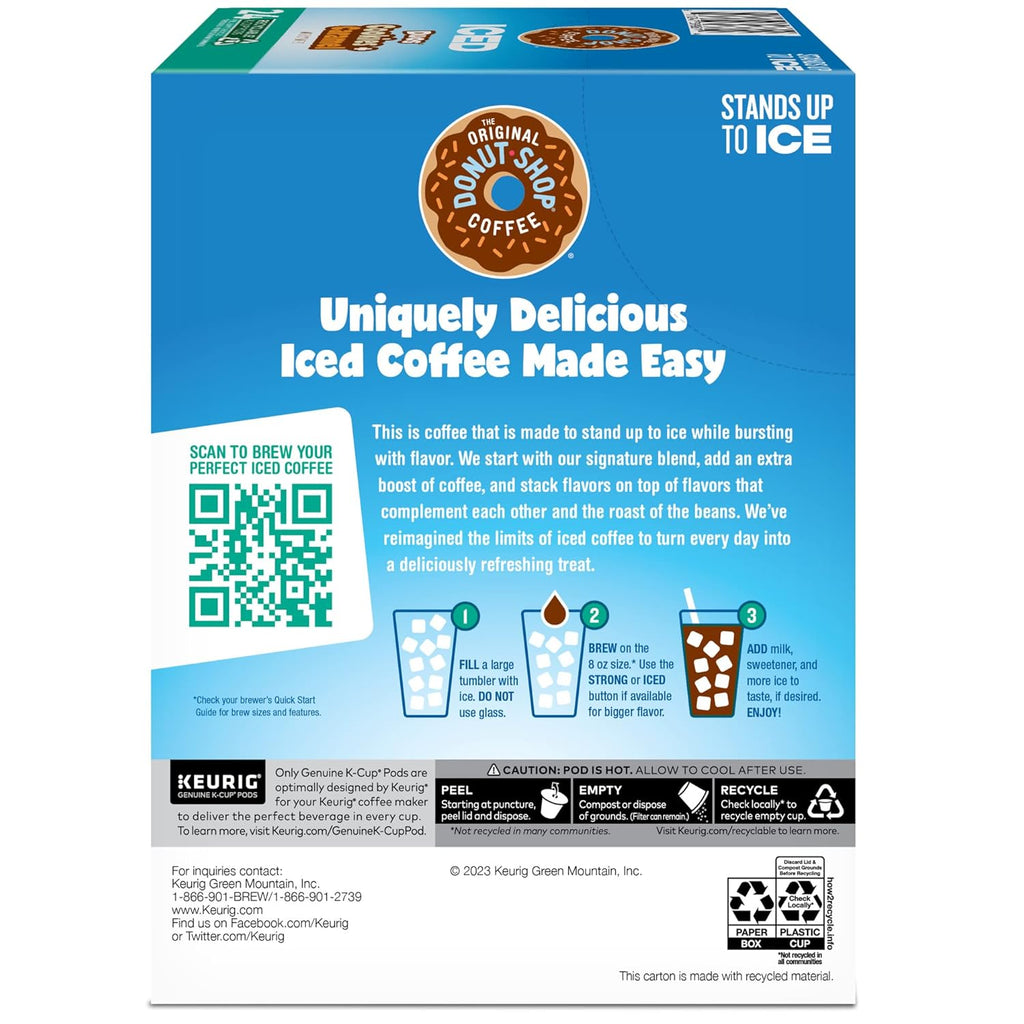 Original Donut Shop | Iced Duos Cookies & Caramel Coffee | 24 Count Keurig K-Cup Pods