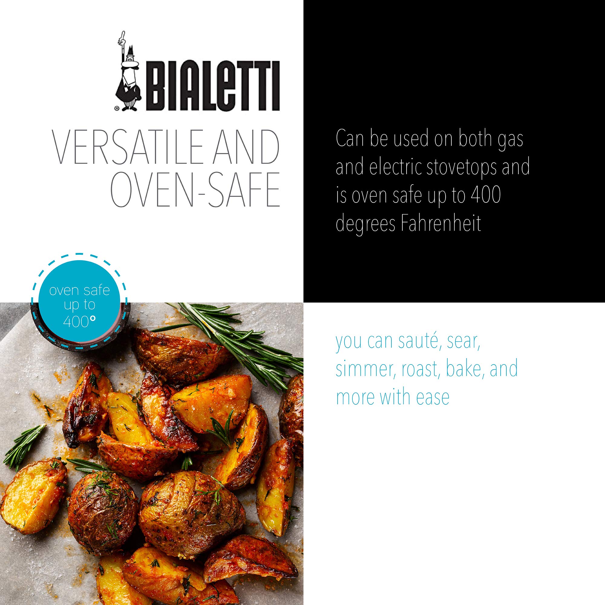 Bialetti Impact Textured Nonstick Oven-Safe 10in Frying Pan, Gray