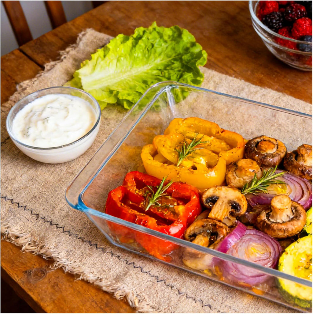 Skiennix 5.7qt Extra Large Glass Baking Dish - 9x13 Tempered Oven & Microwave Safe