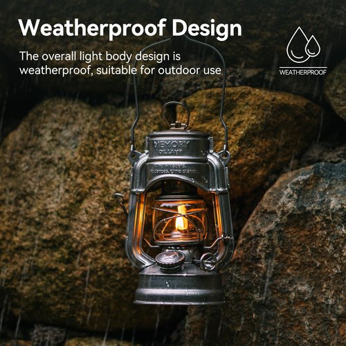 Thous Winds Vintage Oil Lamp, Waterproof Fuel Lantern with Carry Handle, for Outdoor Camping Hiking Patio Picnic, Hurricane