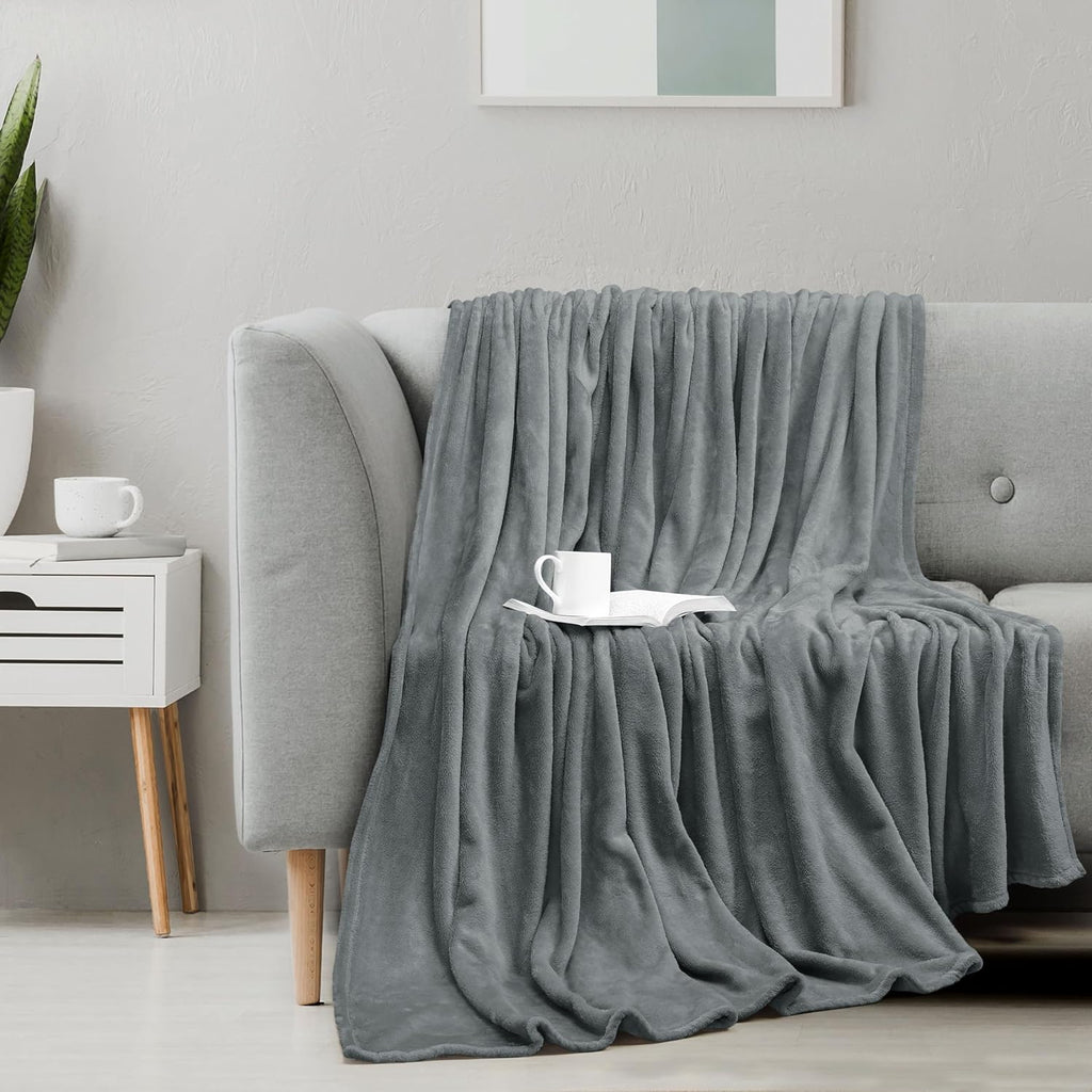 Utopia Bedding Queen Size Cool Grey Fleece Blanket - Soft, Anti-Static Microfiber (90x90 Inch)