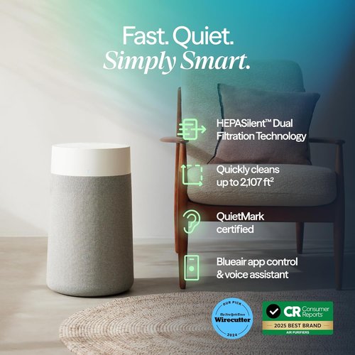 Blueair Blue Pure 311i Max Smart Air Purifier - HEPASilent Technology for Medium Rooms up to 1,800 Sq Ft | Ideal for Pets, Allergies, Smoke & Dust
