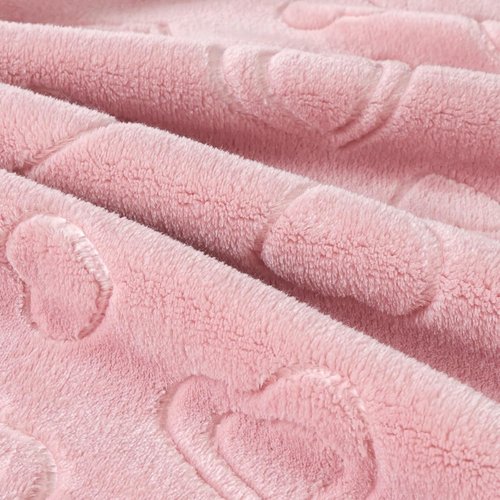 BORITAR Baby Blanket - Ultra Soft Fleece Heart Design for Girls | Warm & Lightweight, 30x40 Inch, Blush Pink