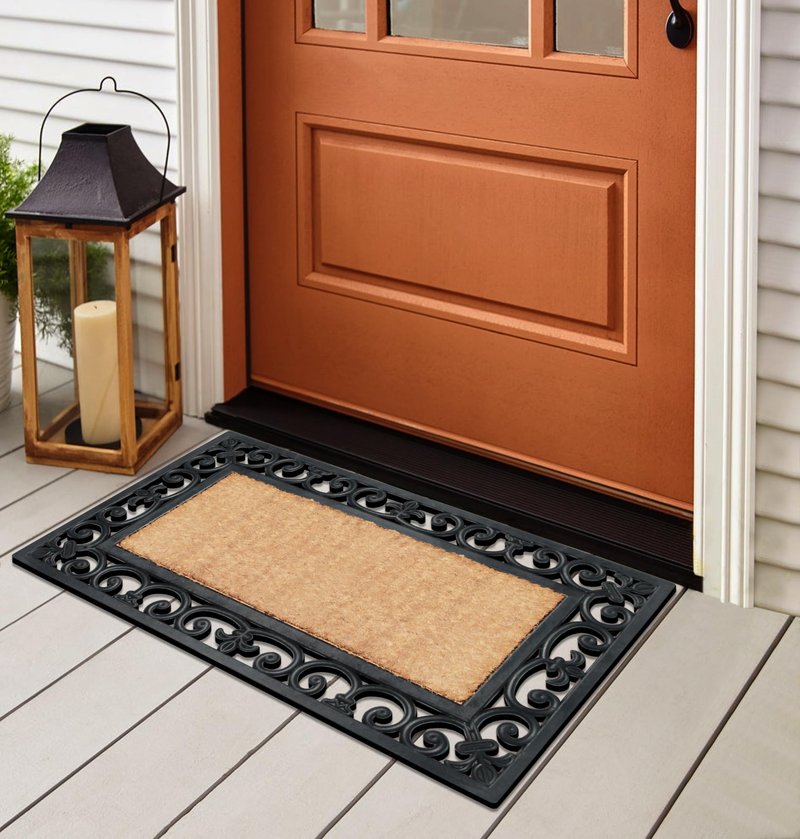 A1HC Natural Coir and Rubber Large Door Mat, 18" x 30", Thick Durable Doormats for Door Entrance, Heavy Duty, Thin Profile Door Mat, Easy to Clean,Long Lasting Front Door Entry Doormat