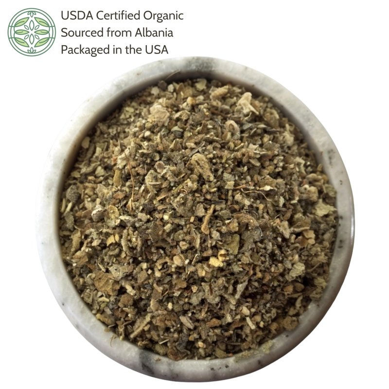 Elanen Naturals Organic Mullein Leaf 8 oz. (227g), USDA Certified Organic Mullein Leaf Tea, Mullen Leaves, Mullin Leaf Herb, Mullien Tea, Cut & Sifted