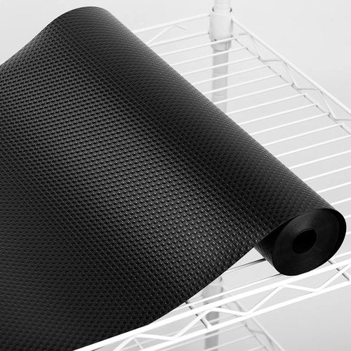Black Shelf Liner 10.5 in Wide: Thick Easy Cutting Pantry Wire Shelves Liners - Waterproof Kitchen Cabinet Liner for Shoe Rack - Multi-Size 10.5" x 145.7"