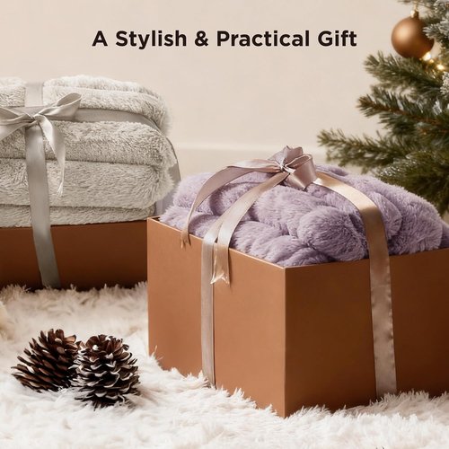 Bedsure GentleSoft Faux Fur Throw Blanket - Luxuriously Fluffy & Warm 750GSM Winter Blanket | Beige, 50x70 Inches