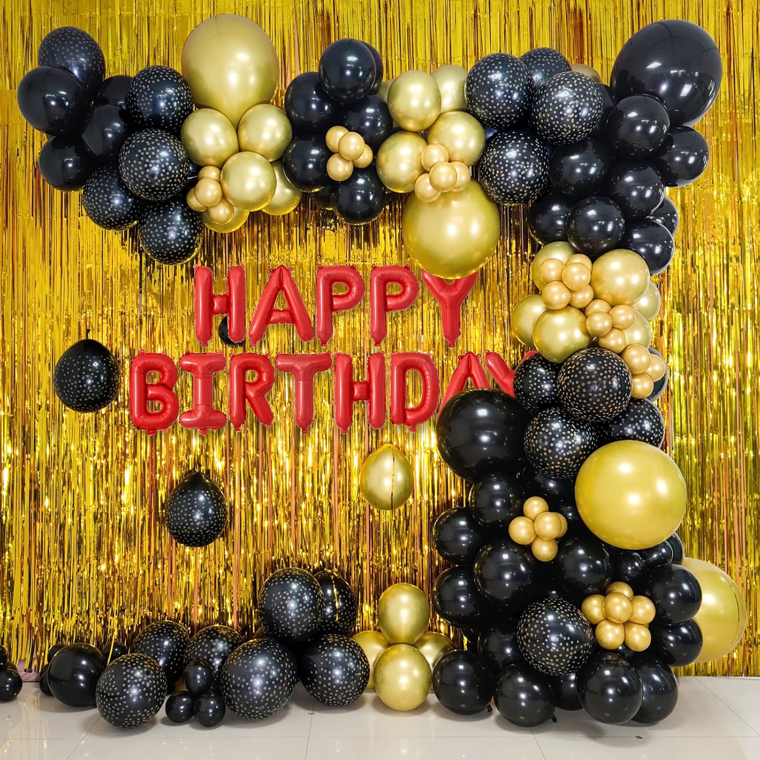 Skiennix 100pcs Black and Gold Balloons - 12 Inch Metallic Latex for Birthday & Graduation Celebrations