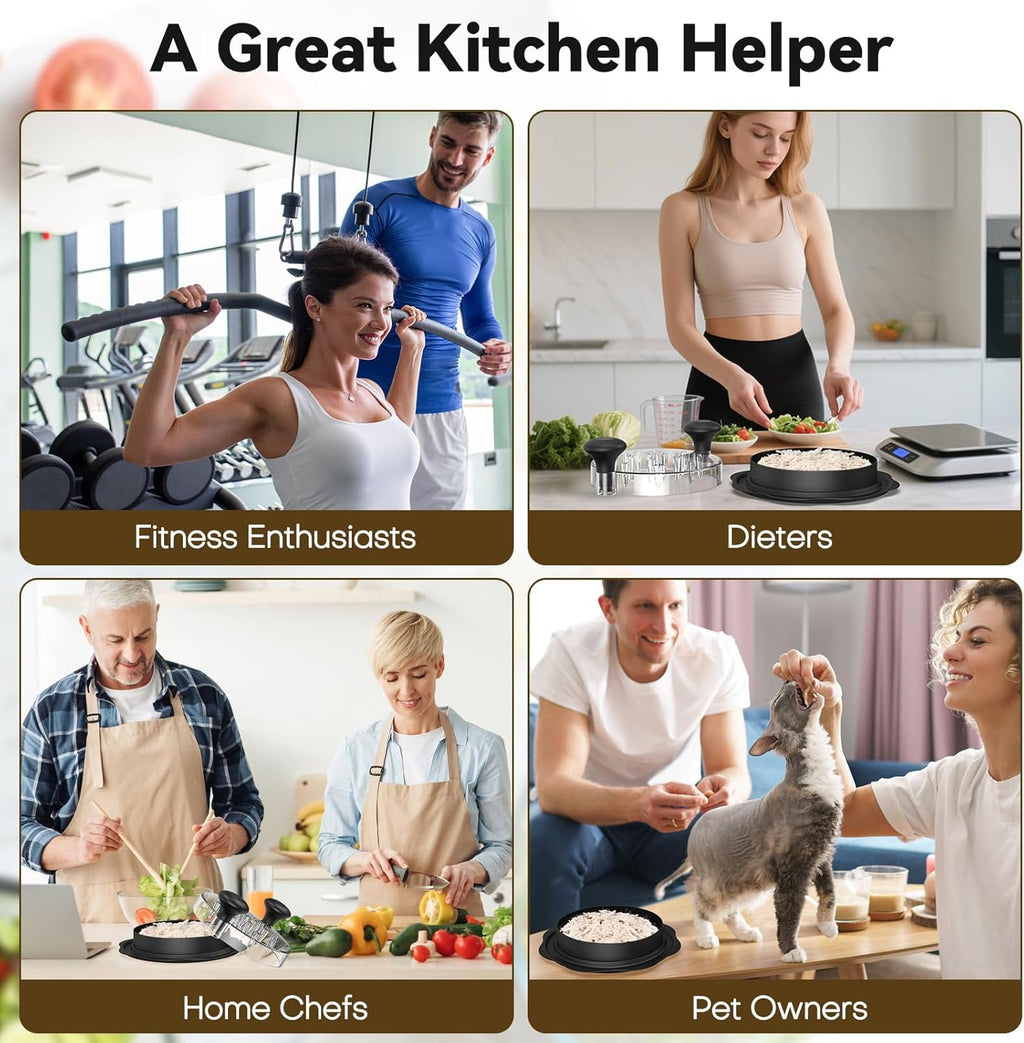 Ukeetap 10" Pro Chicken Shredder Tool - BPA-Free Meat Grinder with Anti-Slip Bottom & Ergonomic Handle, Black
