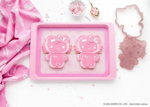 Handstand Kitchen Hello Kitty Commemorative 50th Anniversary Quarter Baking Sheet with Non-Stick Baking Mat Set