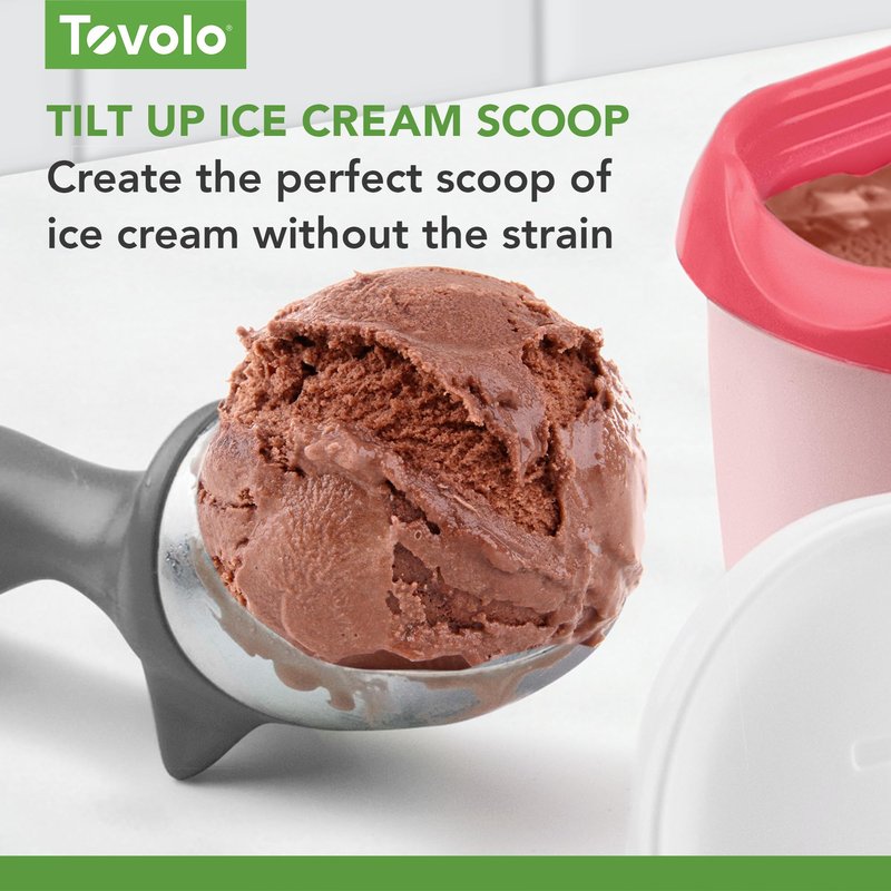Tovolo Tilt Up Ice Cream Scoop, Ergonomic Handle, Dishwasher Safe, White, 1 EA (80-5217)