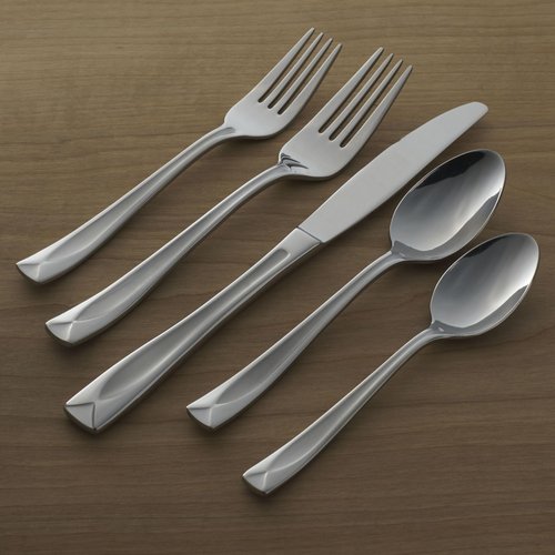 Oneida Silverware Set, Satin Lincoln 45-Piece Everyday Flatware Set, Service For 8, 18/0 Stainless Steel, Satin Finish, Knives Spoons And Forks Set, Dishwasher Safe, Home and Kitchen(Silver, 45 Piece)