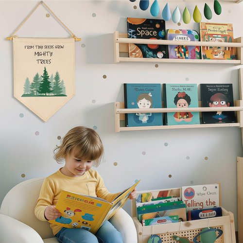 from Tiny Seeds Grow Mighty Trees-Green Forest-Flag Sign Gift for Baby Boys Girls Kids-Banner Pennant Wall Decor Gift for Nursery Bedroom Playroom -Baby Gift Shower-New Home Christmas Gift