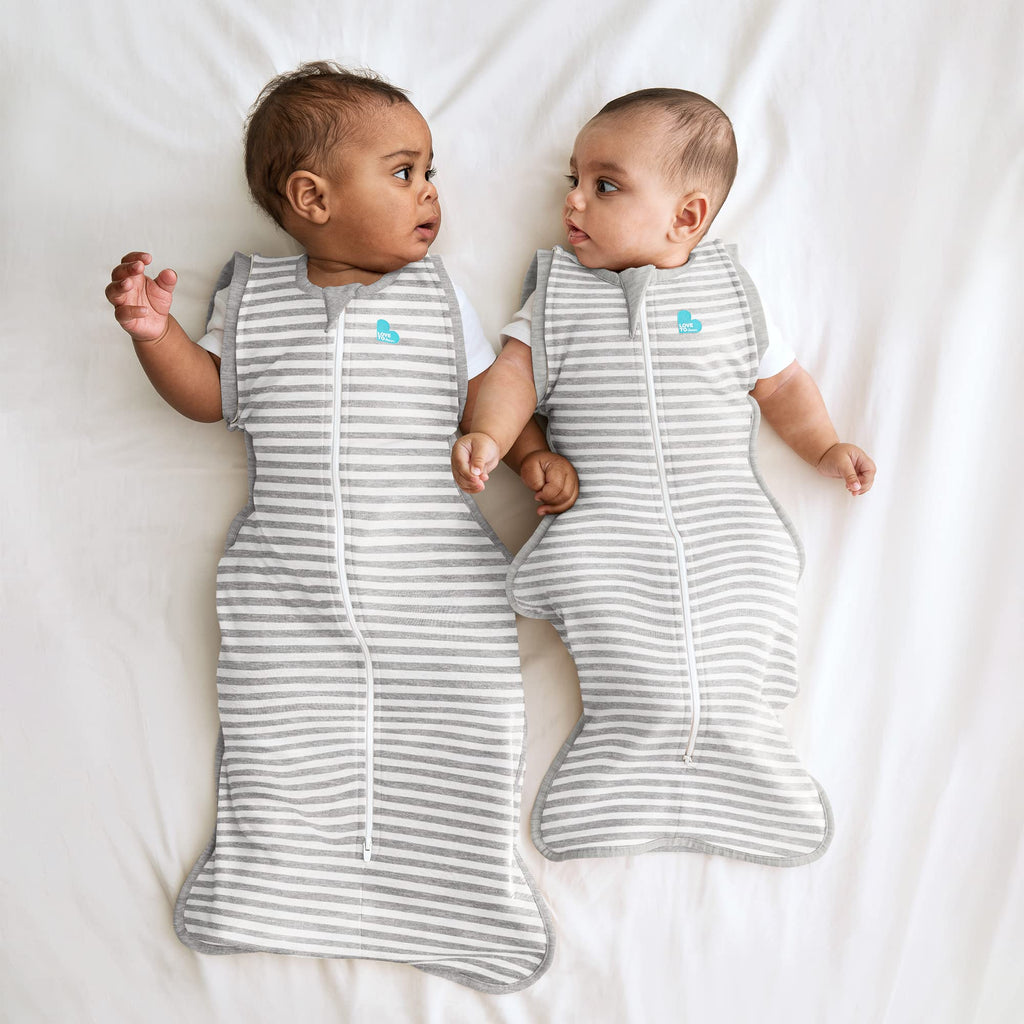 Love to Dream Swaddle Up Transition Swaddle, Patented Zip-Off Wings, Gently Help Baby Transition from Being Swaddled to Arms Free When Showing Signs of Rolling, 1.0 TOG, 13-19 lbs, Gray