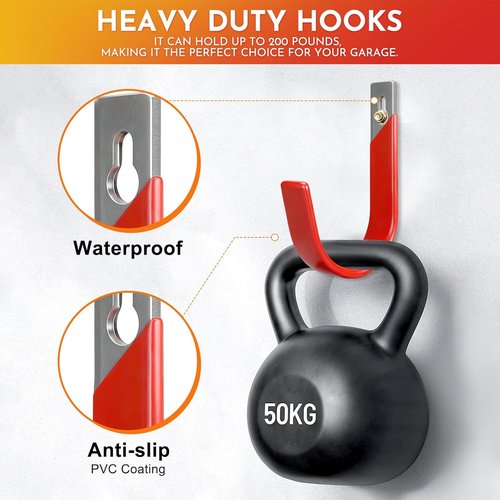 Heavy Duty Metal Garage Hooks by [Brand Name] - Wall Mount Utility Storage Hangers | 2 Pack for Garden & Yard