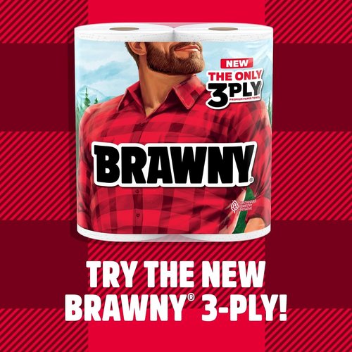 Brawny® Tear-A-Square® Paper Towels - 16 Double Rolls for Convenient Cleaning | 32 Regular Rolls Equivalent